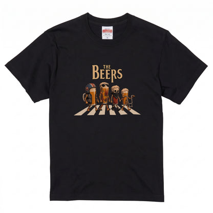 THE BEERS CHOPPER | アメリカンバイク チョッパー クラフトビール 横断歩道 筆文字 パロディ Tシャツ【ライダー・ハーレー乗り・父の日・プレゼントに最適】