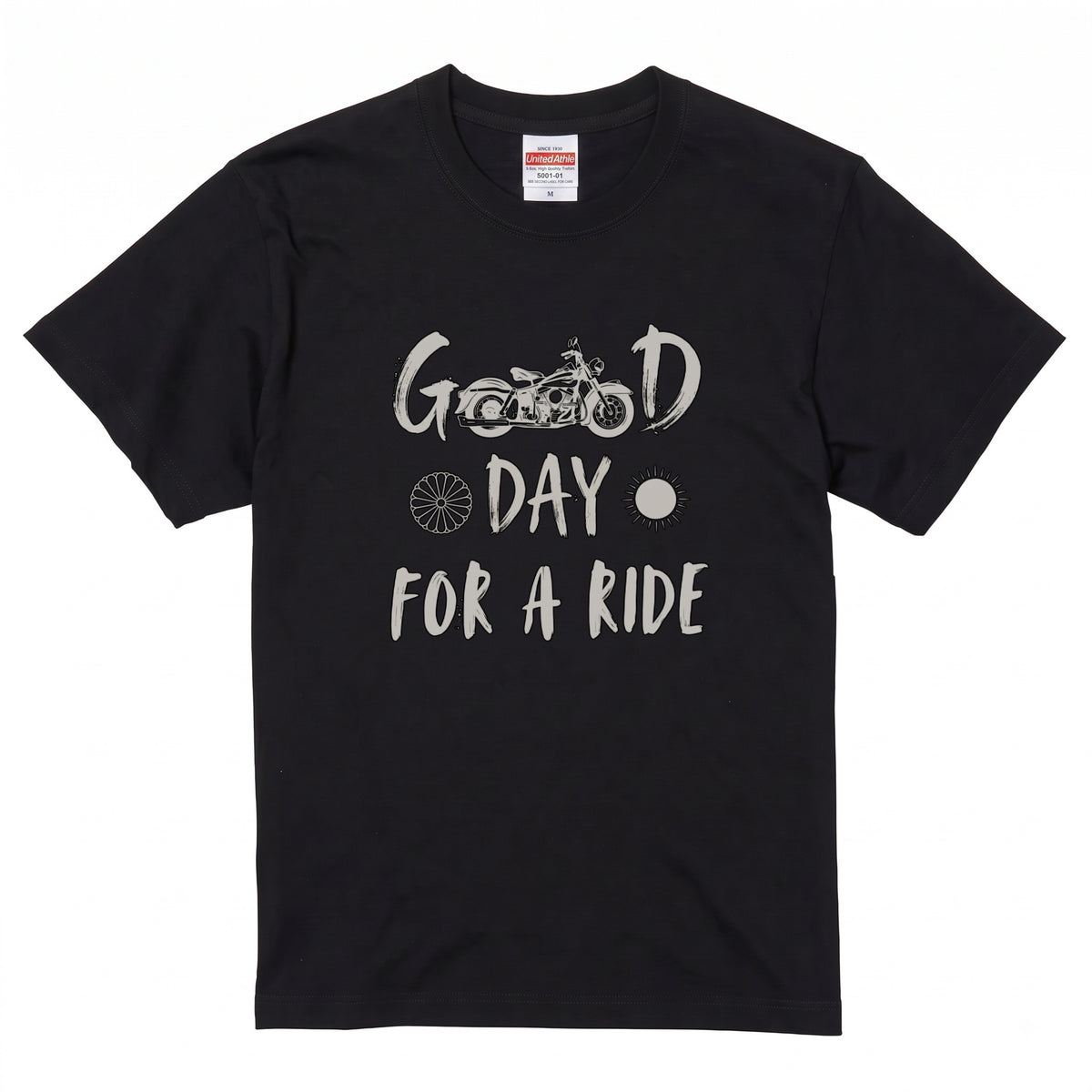 GOOD DAY FOR A RIDE | ビンテージ モーターサイクル 手書き風 グラフィック Tシャツ【バイク乗りの日常・ツーリング・オシャレ・ギフトに最適】