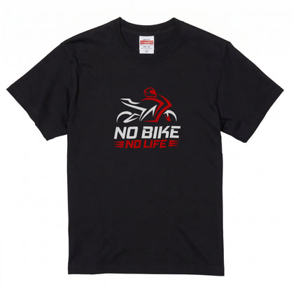 NO BIKE NO LIFE | バイクシルエット スタイリッシュ グラフィック Tシャツ【バイク乗りの日常・サーキット・オシャレ・ギフトに最適】