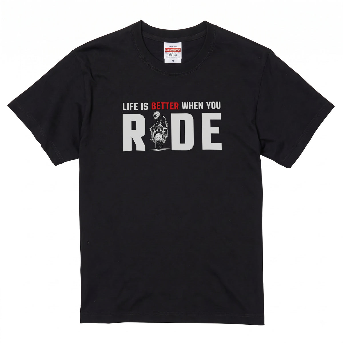 WHEN YOU RIDE | バイクライフ スタイリッシュ タイポグラフィ グラフィック Tシャツ【バイク乗りの日常・ツーリング・オシャレ・ギフトに最適】