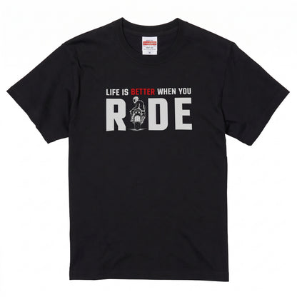 WHEN YOU RIDE | バイクライフ スタイリッシュ タイポグラフィ グラフィック Tシャツ【バイク乗りの日常・ツーリング・オシャレ・ギフトに最適】