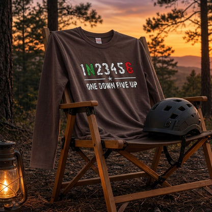バイク シフトパターン ロンT 1N23456 ONE DOWN FIVE UP 長袖 Tシャツ オーガニックコットン リブ メンズ レディース バイク乗り ライダー ツーリング 服 ギフト