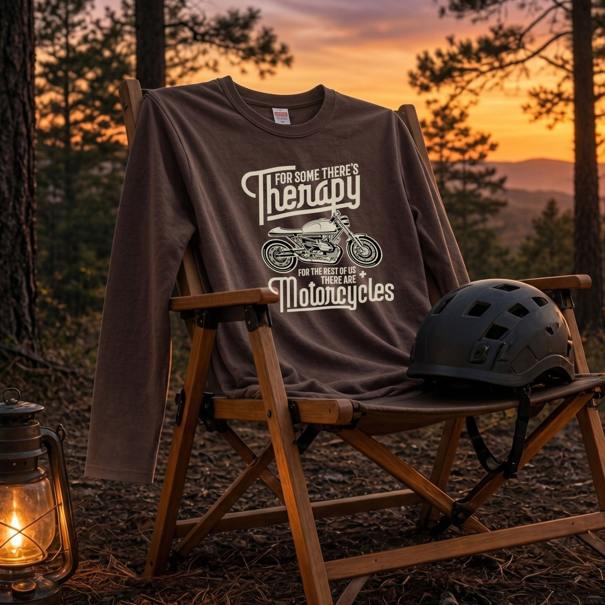 バイク セラピー ロンT クラシック カフェレーサー レトロ 長袖 Tシャツ メッセージ メンズ レディース バイク乗り ライダー ツーリング 服 ギフト