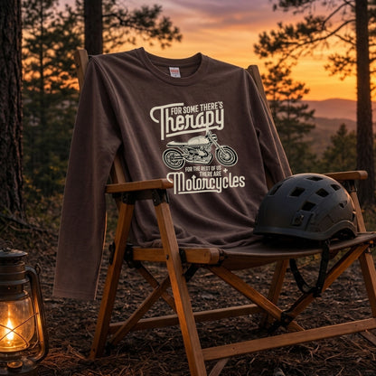 バイク セラピー ロンT クラシック カフェレーサー レトロ 長袖 Tシャツ メッセージ メンズ レディース バイク乗り ライダー ツーリング 服 ギフト