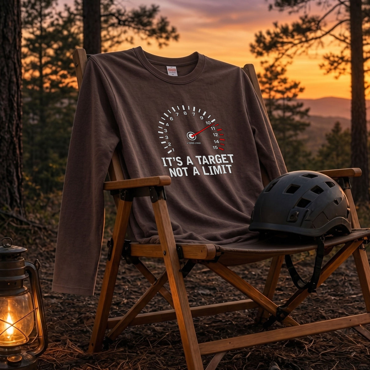 バイク 車 ロンT タコメーター レッドゾーン IT'S A TARGET NOT A LIMIT スピードメーター 長袖 Tシャツ メッセージ おもしろ メンズ レディース バイク乗り ライダー ツーリング 服 ギフト