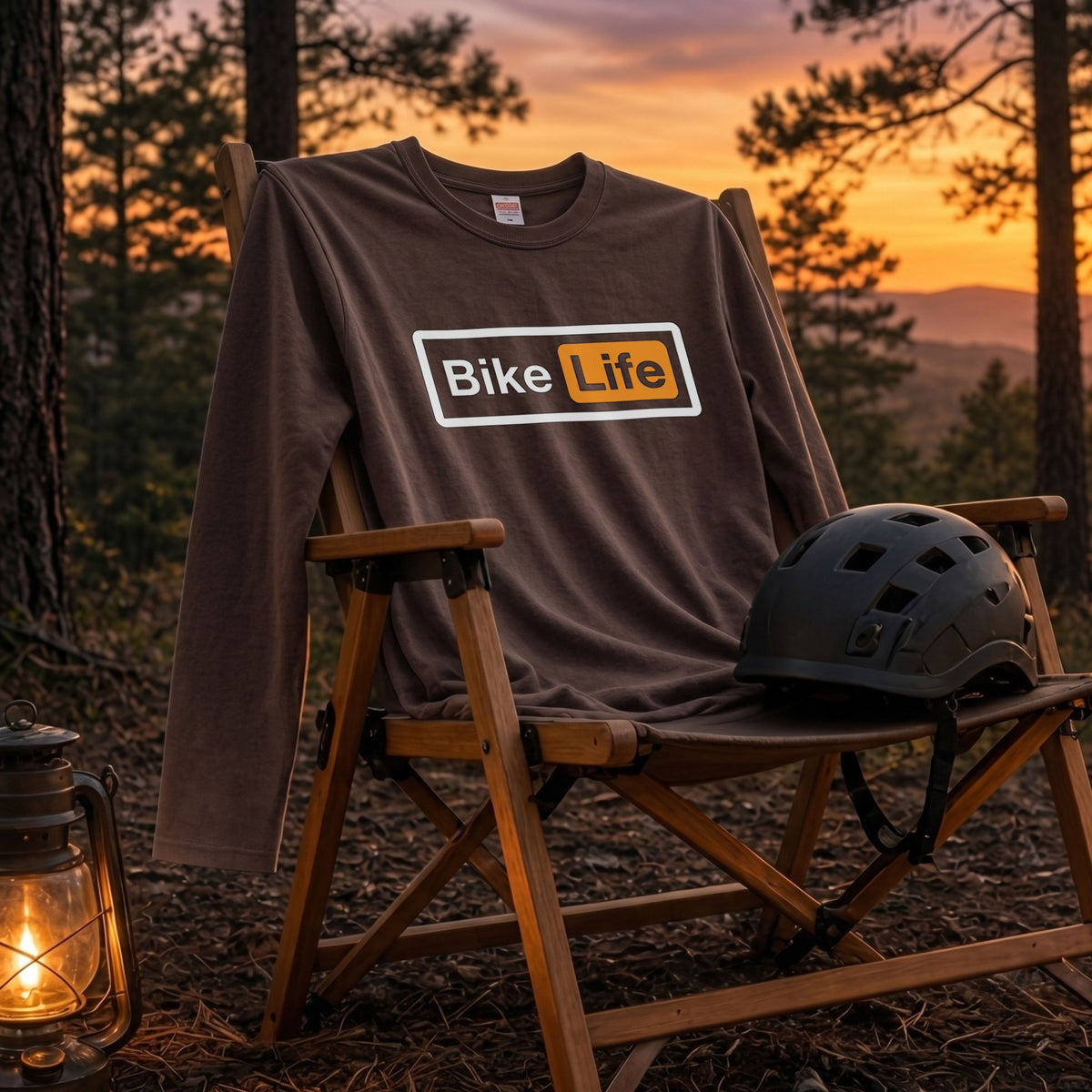 バイク おもしろ ロンT Bike Life パロディ ボックスロゴ 長袖 Tシャツ メンズ レディース バイク乗り ライダー ツーリング 服 ギフト