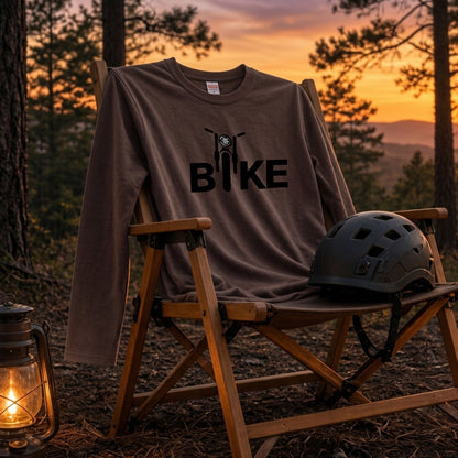 BIKE LOGO | バイク モーターサイクル フロントフェイス ロゴ イラスト 長袖Tシャツ【バイク好き・ライダー・ストリート・プレゼントに最適】