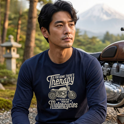 バイク セラピー ロンT クラシック カフェレーサー レトロ 長袖 Tシャツ メッセージ メンズ レディース バイク乗り ライダー ツーリング 服 ギフト