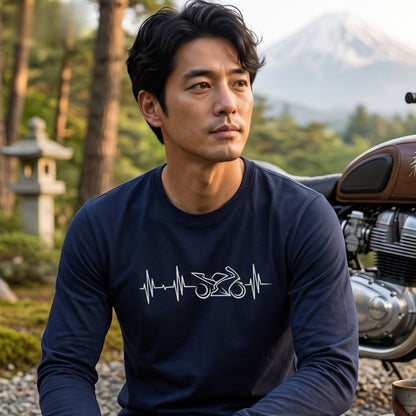 バイク 心拍数 ロンT スーパースポーツ SS パルス 心電図 長袖 Tシャツ ラインアート メンズ レディース バイク乗り ライダー ツーリング 服 ギフト