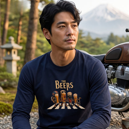 THE BEERS ロングスリーブ Tシャツ ビール好き バイク乗り アメリカン バイカー ツーリング カジュアル プレゼント