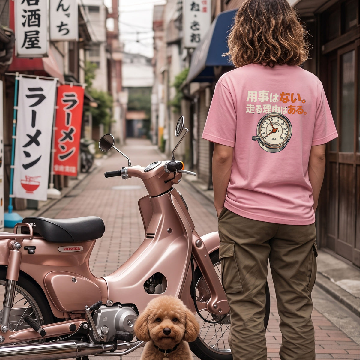 用事はない。走る理由はある。 バイク バックプリントTシャツ