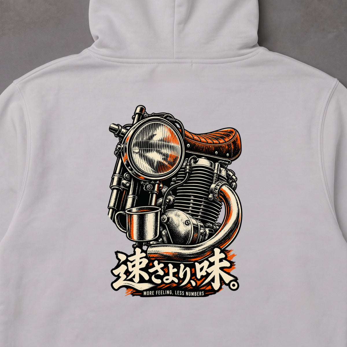 速さより、味。 バイク パーカー ｜バックプリント