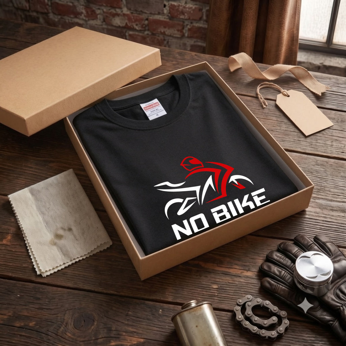 NO BIKE NO LIFE | バイクシルエット スタイリッシュ グラフィック Tシャツ【バイク乗りの日常・サーキット・オシャレ・ギフトに最適】