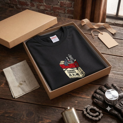 点火魂 | 昭和チューニング ガレージ 点火プラグ レトロパッケージ Tシャツ【ライダー・バイク男子・旧車會・父の日・プレゼントに最適】