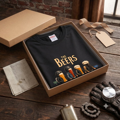 THE BEERS Neoclassic  | バイク 狂 クラフトビール 横断歩道 ゆるかわ パロディ Tシャツ【バイク好き・ライダー・父の日・イベント・プレゼントに最適】