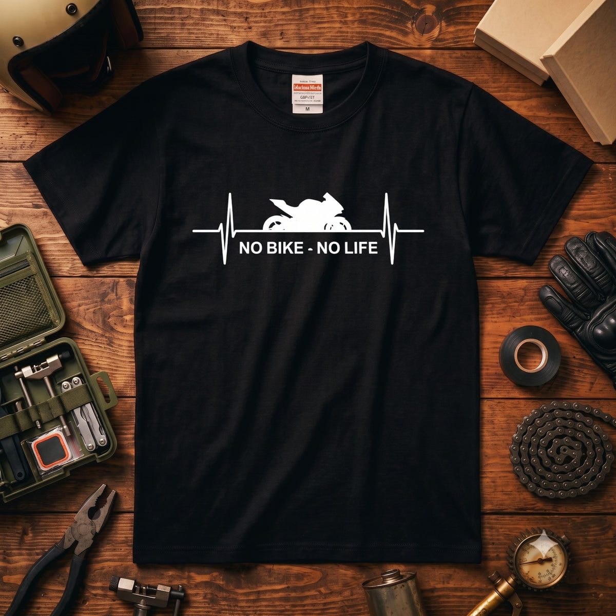 No Bike No Life 心電図バイクTシャツ | RIDERSMODE