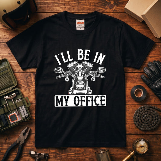 MY OFFICE | アメリカン クラシック Vツイン バイカー グラフィック Tシャツ【バイク乗りの日常・ツーリング・オシャレ・ギフトに最適】