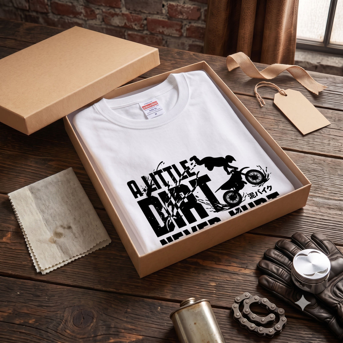 DIRT BIKE | オフロード バイク 林道ツーリング モトクロス パロディ Tシャツ【バイク乗りの日常・アウトドア・オシャレ・ギフトに最適】