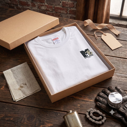 MOUNTAIN BIKING | ワンポイント レトロロゴ MTB 自転車男子 ストリート グラフィック Tシャツ【サイクルウェア・普段着・ツーリング・ユニセックス・ギフトに最適】