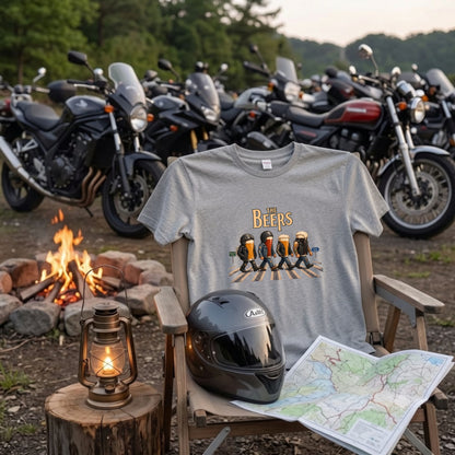 THE BEERS Neoclassic  | バイク 狂 クラフトビール 横断歩道 ゆるかわ パロディ Tシャツ【バイク好き・ライダー・父の日・イベント・プレゼントに最適】