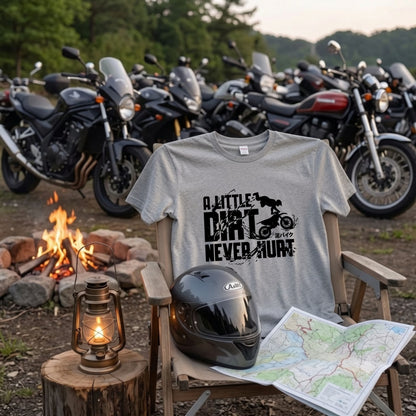 DIRT BIKE | オフロード バイク 林道ツーリング モトクロス パロディ Tシャツ【バイク乗りの日常・アウトドア・オシャレ・ギフトに最適】