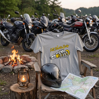 FULL THROTTLE | スケルトン ハンド アクセル グラフィック Tシャツ【バイク乗りの日常・カスタム・オシャレ・ギフトに最適】