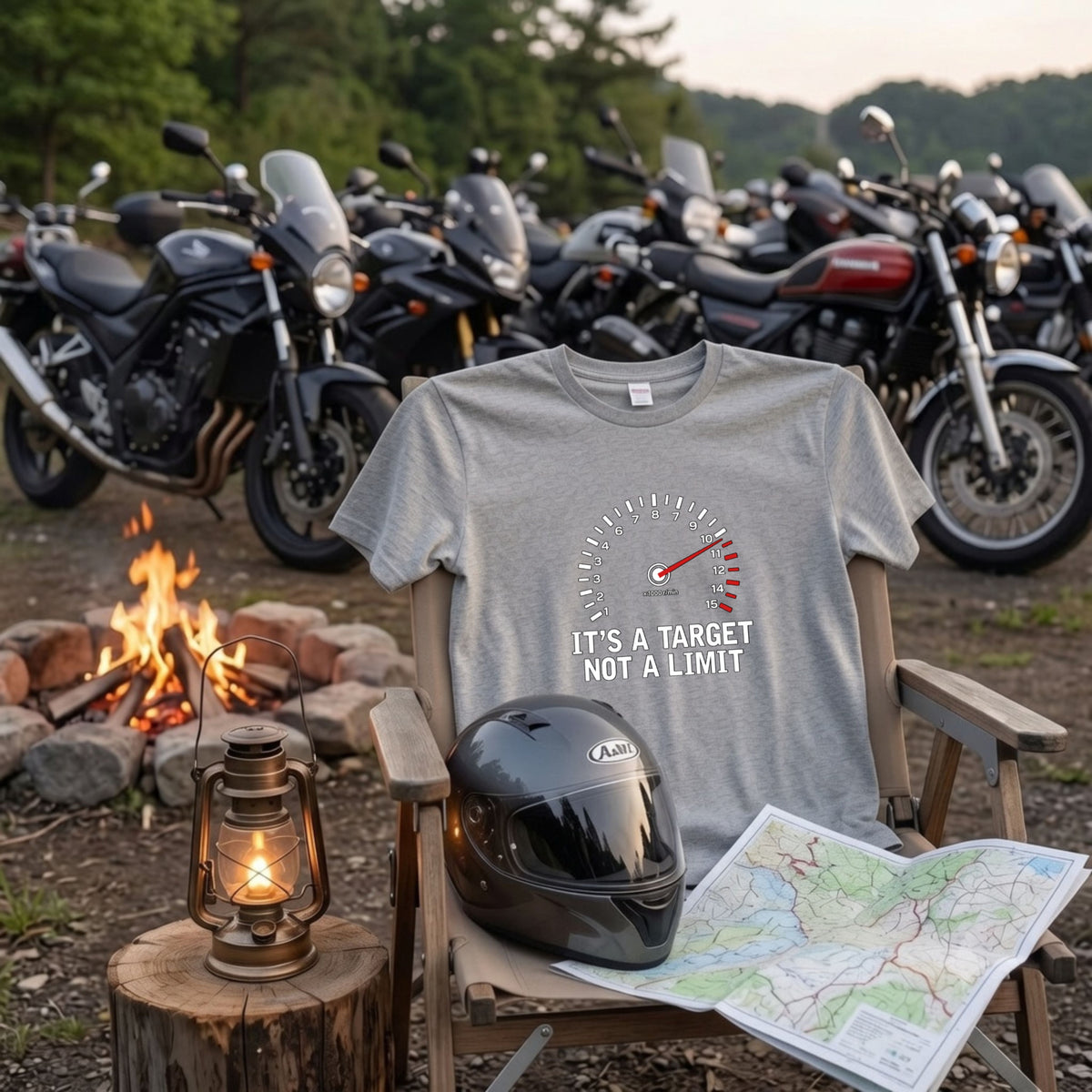 IT'S A TARGET | バイク メーター レッドゾーン グラフィック Tシャツ【バイク乗りの日常・ワインディング・オシャレ・ギフトに最適】