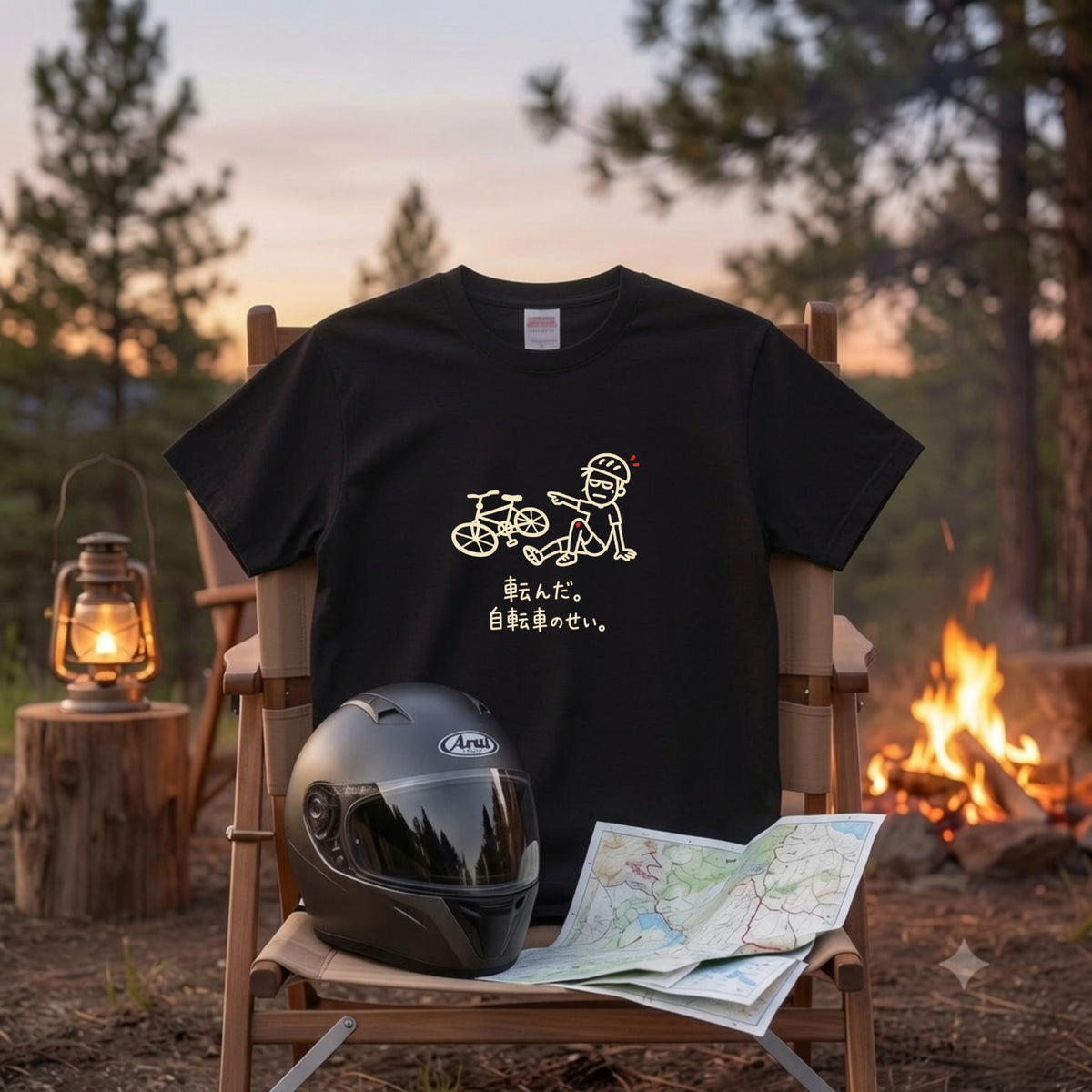 IT'S THE BIKE'S FAULT | 自転車 クラッシュ ユーモアグラフィック カジュアル Tシャツ【サイクルウェア・普段着・ツーリング・ユニセックス・ギフトに最適】