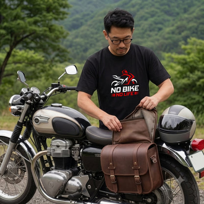 NO BIKE NO LIFE | バイクシルエット スタイリッシュ グラフィック Tシャツ【バイク乗りの日常・サーキット・オシャレ・ギフトに最適】