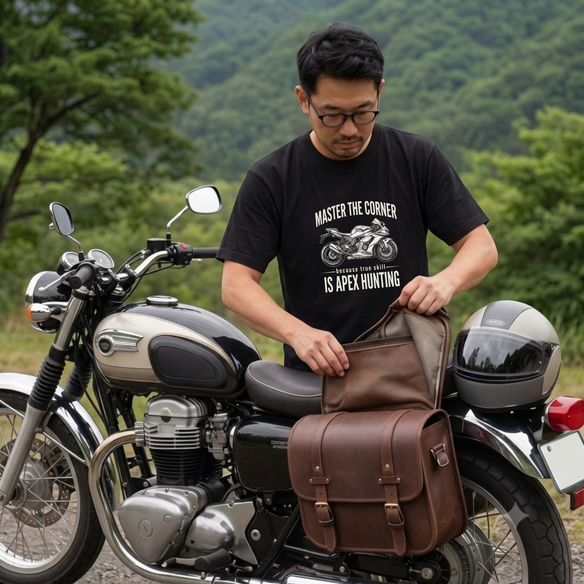 APEX HUNTING | バイク スーパースポーツ マシン レーシング グラフィック Tシャツ【バイク乗りの日常・ツーリング・オシャレ・ギフトに最適】