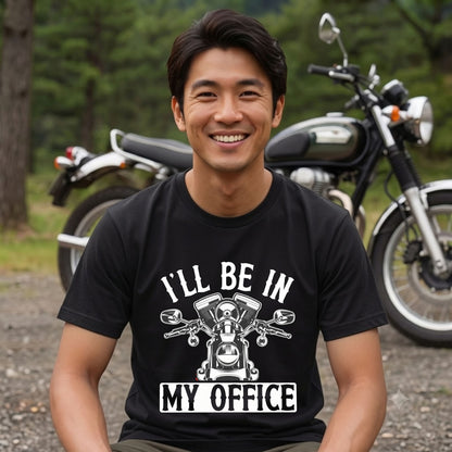 MY OFFICE | アメリカン クラシック Vツイン バイカー グラフィック Tシャツ【バイク乗りの日常・ツーリング・オシャレ・ギフトに最適】