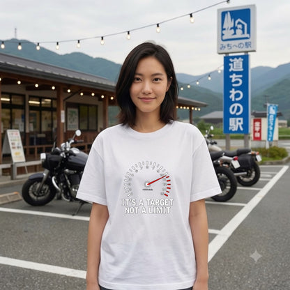 IT'S A TARGET | バイク メーター レッドゾーン グラフィック Tシャツ【バイク乗りの日常・ワインディング・オシャレ・ギフトに最適】