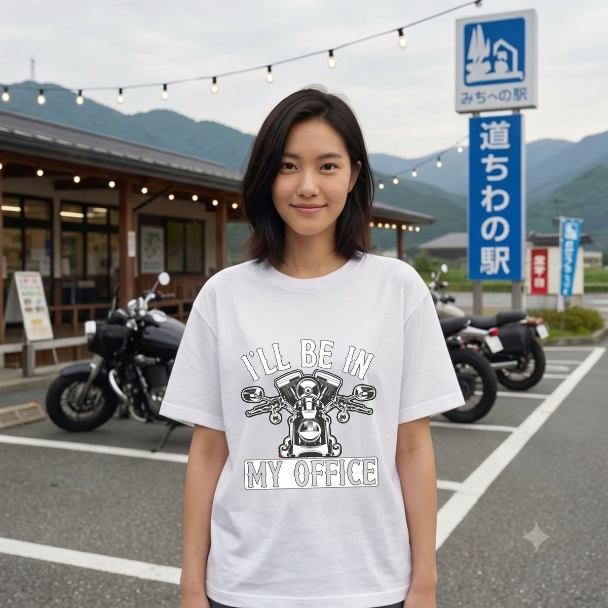 MY OFFICE | アメリカン クラシック Vツイン バイカー グラフィック Tシャツ【バイク乗りの日常・ツーリング・オシャレ・ギフトに最適】