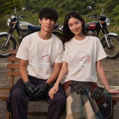 IT'S A TARGET | バイク メーター レッドゾーン グラフィック Tシャツ【バイク乗りの日常・ワインディング・オシャレ・ギフトに最適】