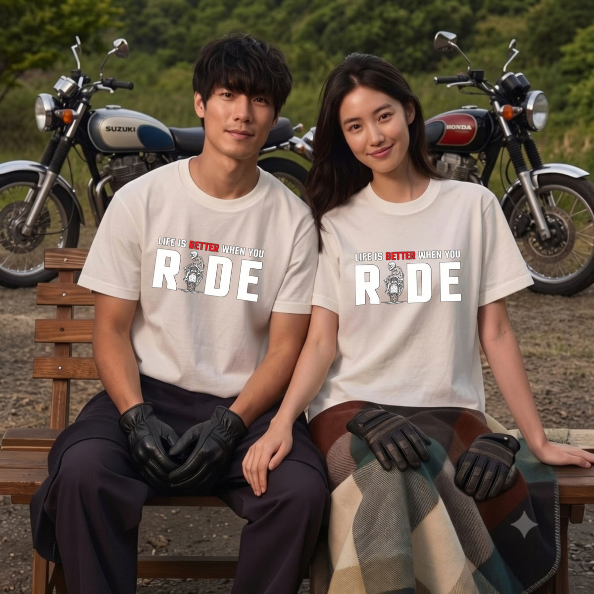 WHEN YOU RIDE | バイクライフ スタイリッシュ タイポグラフィ グラフィック Tシャツ【バイク乗りの日常・ツーリング・オシャレ・ギフトに最適】