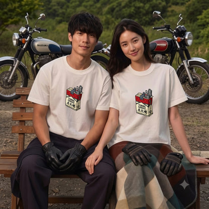 点火魂 | 昭和チューニング ガレージ 点火プラグ レトロパッケージ Tシャツ【ライダー・バイク男子・旧車會・父の日・プレゼントに最適】