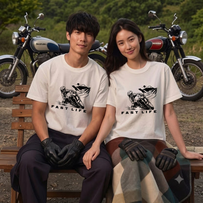 FAST LIFE | バイク 膝すり モーターサイクル マウンテンロード Tシャツ【バイク乗りの日常・峠・オシャレ・ギフトに最適】