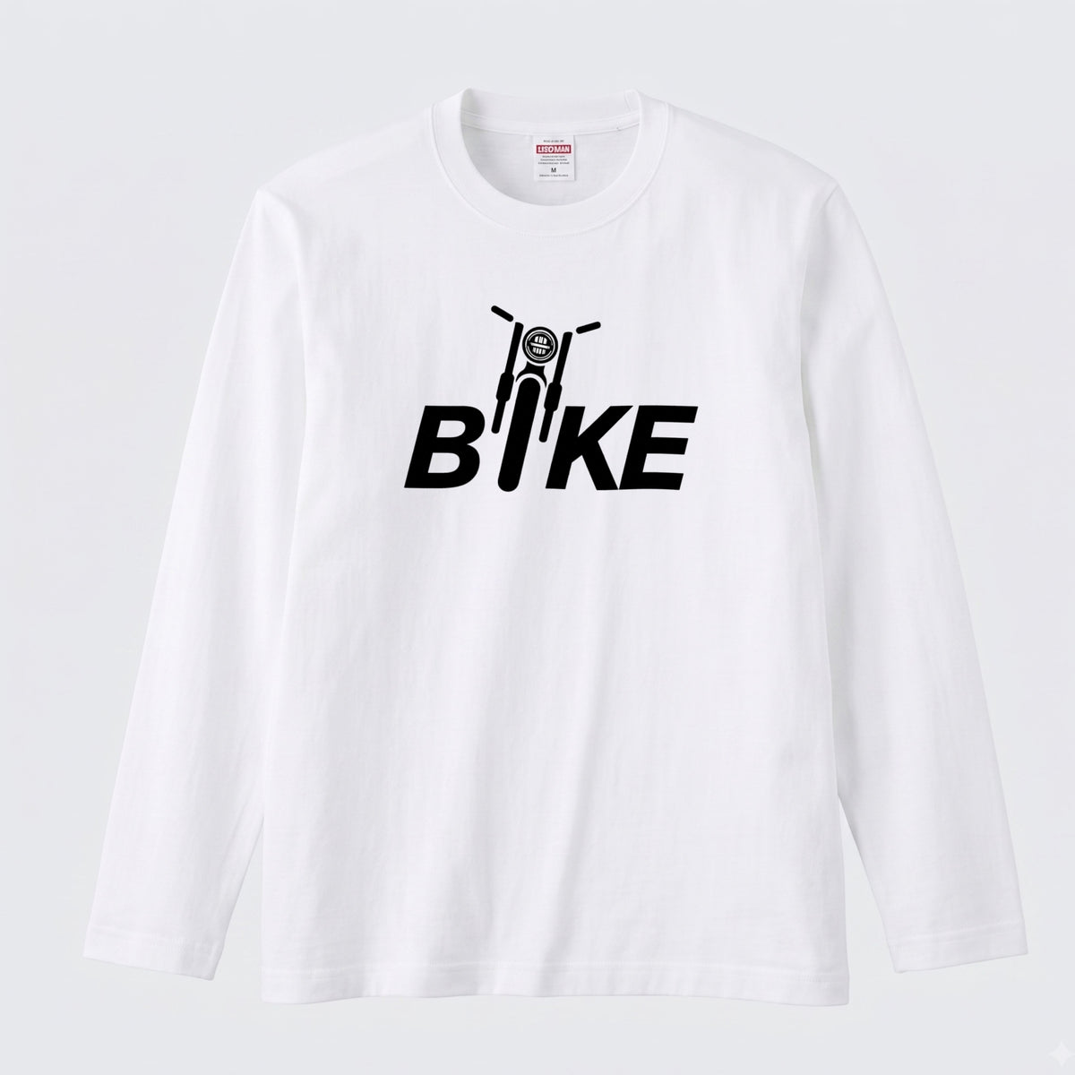 BIKE LOGO | バイク モーターサイクル フロントフェイス ロゴ イラスト 長袖Tシャツ【バイク好き・ライダー・ストリート・プレゼントに最適】