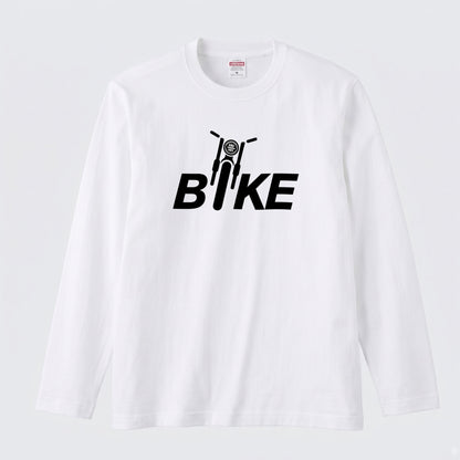 BIKE LOGO | バイク モーターサイクル フロントフェイス ロゴ イラスト 長袖Tシャツ【バイク好き・ライダー・ストリート・プレゼントに最適】