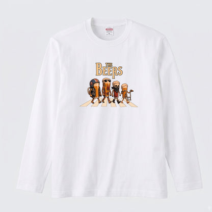 THE BEERS ロングスリーブ Tシャツ ビール好き バイク乗り アメリカン バイカー ツーリング カジュアル プレゼント