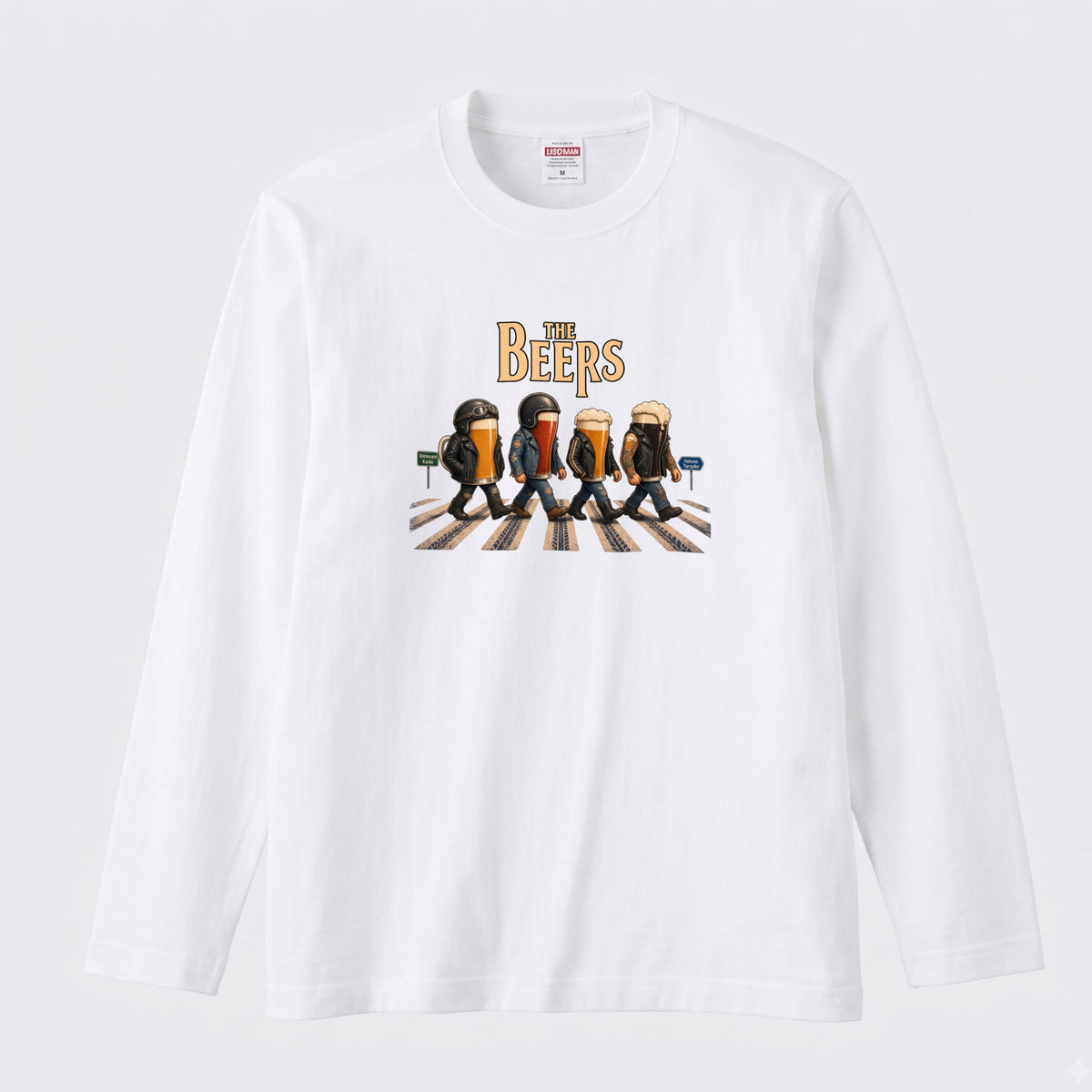 THE BEERS ロングスリーブ Tシャツ バイク乗り お酒好き ツーリング キャンプ バイクウェア カジュアル プレゼント