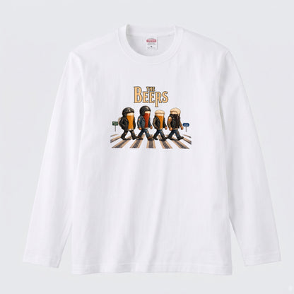 THE BEERS ロングスリーブ Tシャツ バイク乗り お酒好き ツーリング キャンプ バイクウェア カジュアル プレゼント