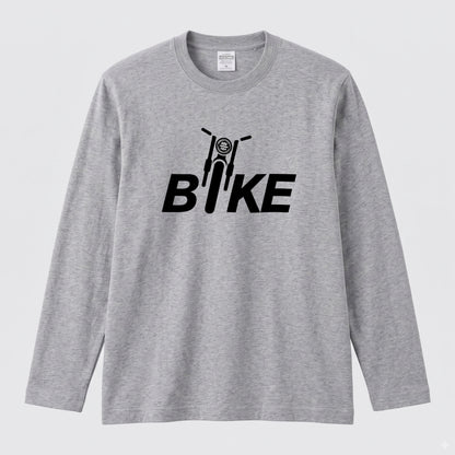 BIKE LOGO | バイク モーターサイクル フロントフェイス ロゴ イラスト 長袖Tシャツ【バイク好き・ライダー・ストリート・プレゼントに最適】