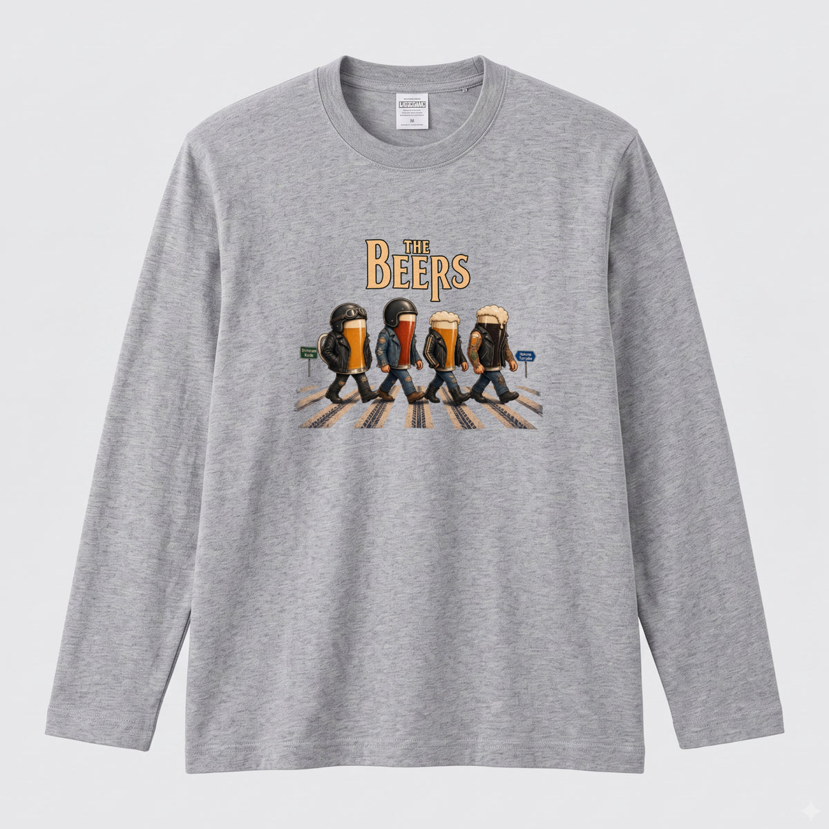 THE BEERS ロングスリーブ Tシャツ バイク乗り お酒好き ツーリング キャンプ バイクウェア カジュアル プレゼント