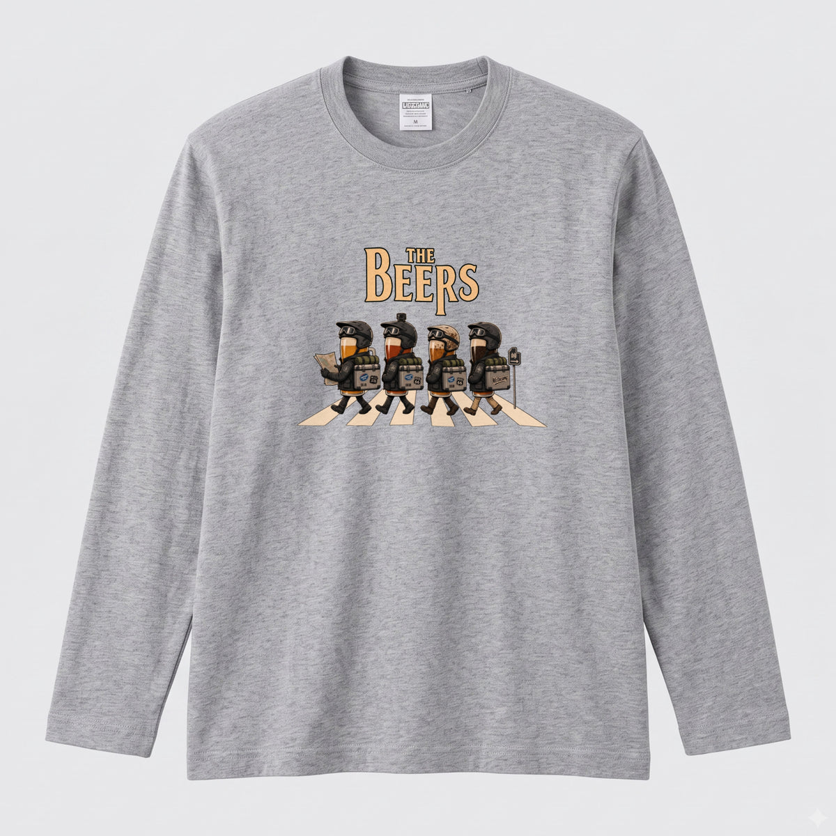 【キャンプ＆バイク好き必見】THE BEERS ロングスリーブ Tシャツ アドベンチャー ツーリング バイクウェア お酒好き ビール カジュアル プレゼント