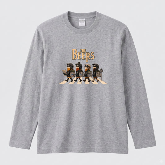 【キャンプ＆バイク好き必見】THE BEERS ロングスリーブ Tシャツ アドベンチャー ツーリング バイクウェア お酒好き ビール カジュアル プレゼント