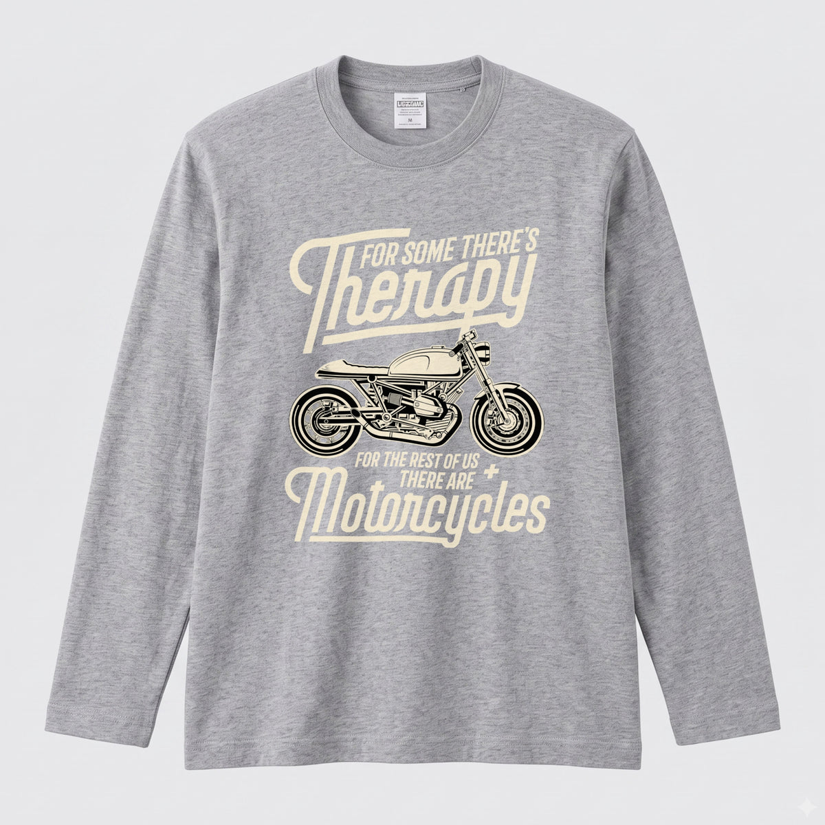 バイク セラピー ロンT クラシック カフェレーサー レトロ 長袖 Tシャツ メッセージ メンズ レディース バイク乗り ライダー ツーリング 服 ギフト