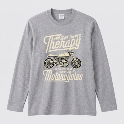 バイク セラピー ロンT クラシック カフェレーサー レトロ 長袖 Tシャツ メッセージ メンズ レディース バイク乗り ライダー ツーリング 服 ギフト