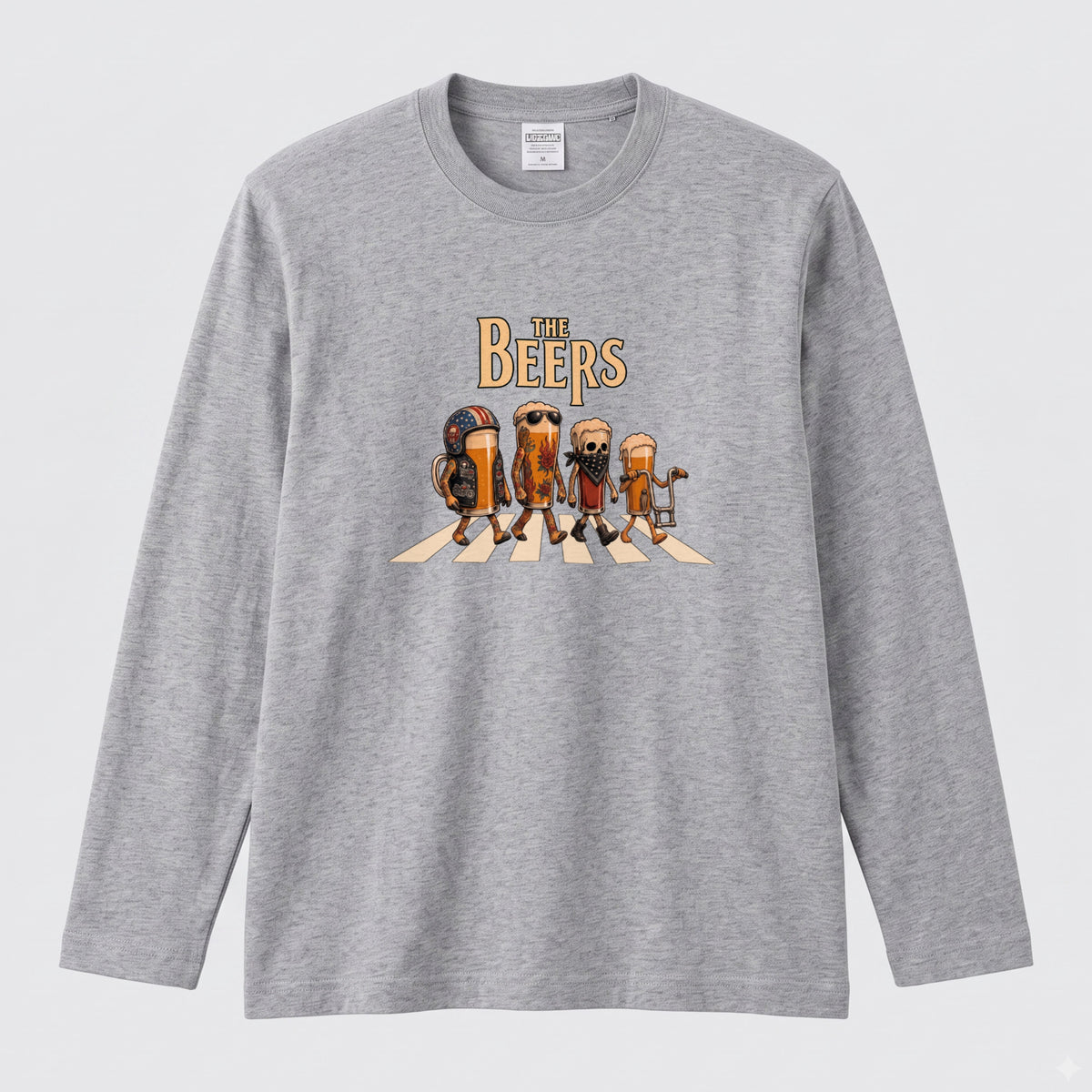THE BEERS ロングスリーブ Tシャツ ビール好き バイク乗り アメリカン バイカー ツーリング カジュアル プレゼント