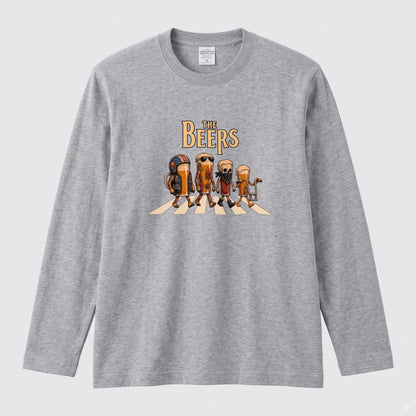 THE BEERS ロングスリーブ Tシャツ ビール好き バイク乗り アメリカン バイカー ツーリング カジュアル プレゼント